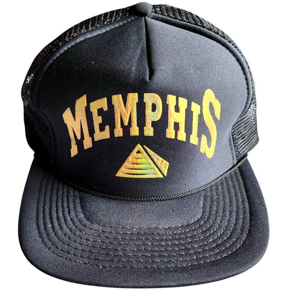 Vintage 1992 Elvis Presley Memphis Pyramid Trucker Hat Usps Stamp Licensed Cap